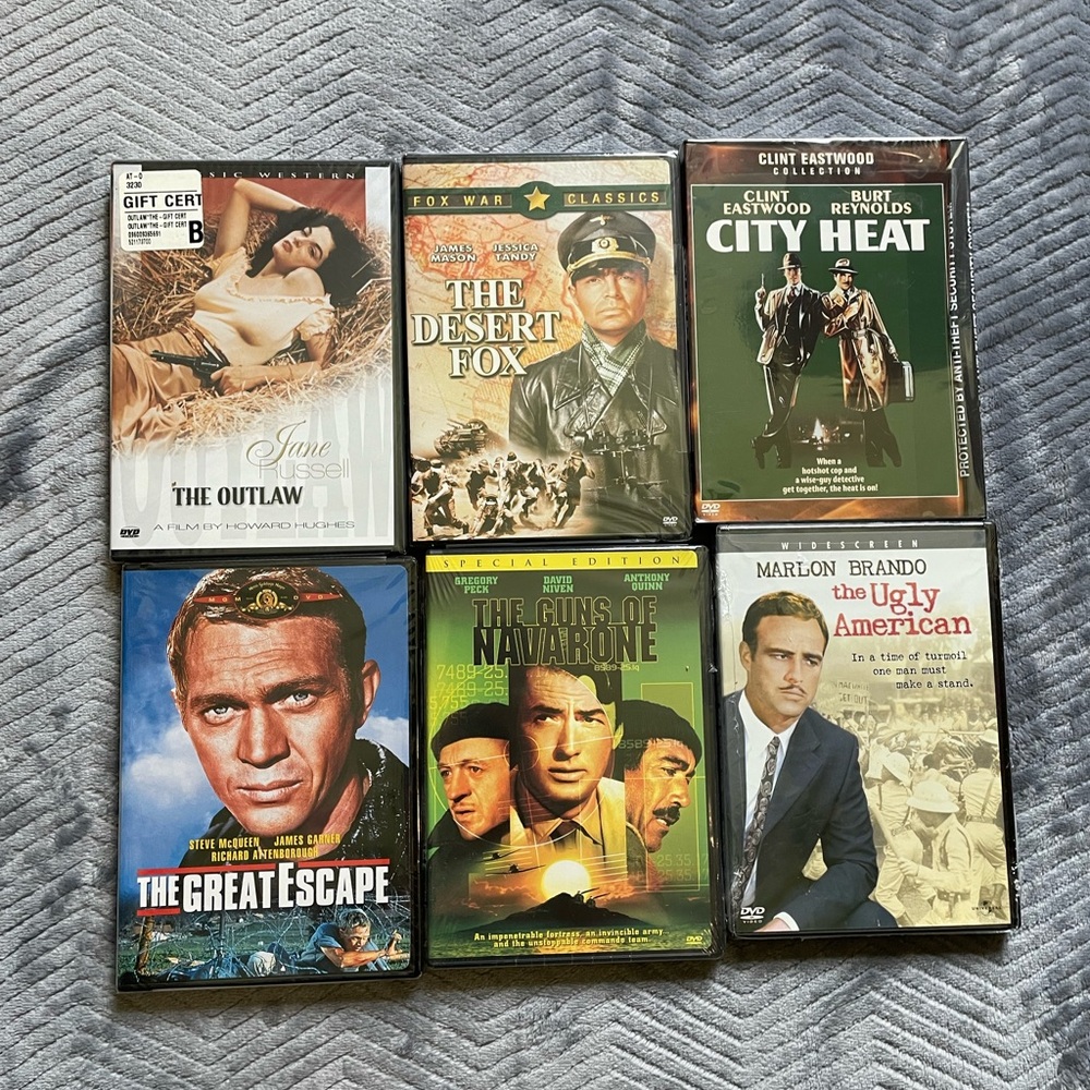 New/Sealed Lot of 6 DVDs Action/War